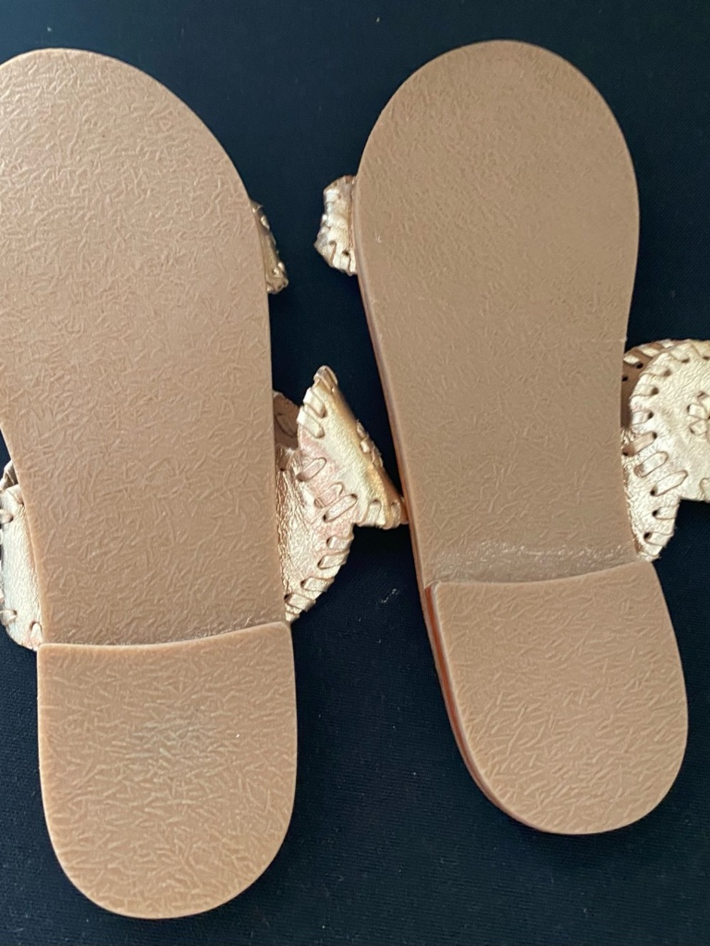 Jack Rogers  Lauren Flat Sandal Gold Sz 7.5 NWOT $138 - Picture 6 of 8